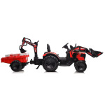 Elektrický traktor s lyžicou a vlečkou SX2068 - červený